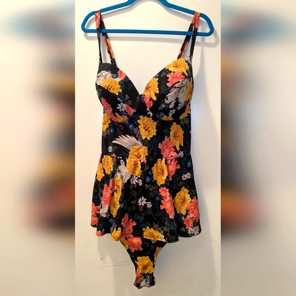 Torrid 4 Floral Print Swim Dress